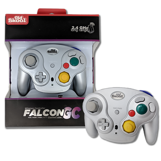 GAMECUBE FALCON WIRELESS CONTROLLER SILVER (OLDSKOOL) - Controllers